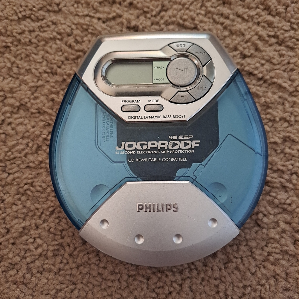 Philips Jogproof Portable CD Player 45 ESP Blue Model AX5111/17 Tested Working